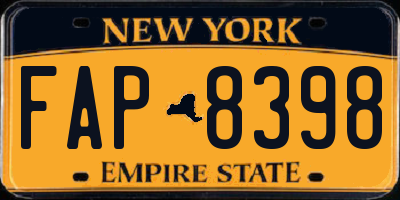 NY license plate FAP8398