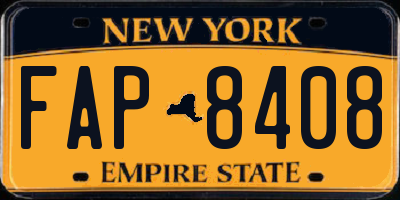 NY license plate FAP8408