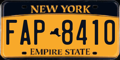 NY license plate FAP8410