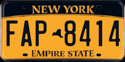 NY license plate FAP8414