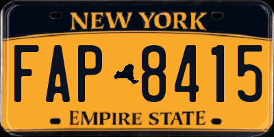 NY license plate FAP8415