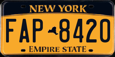 NY license plate FAP8420