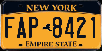 NY license plate FAP8421