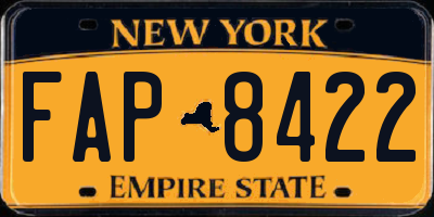 NY license plate FAP8422