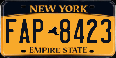 NY license plate FAP8423