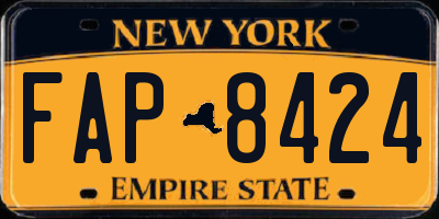 NY license plate FAP8424