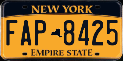 NY license plate FAP8425