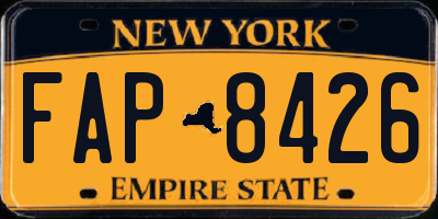 NY license plate FAP8426