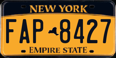 NY license plate FAP8427