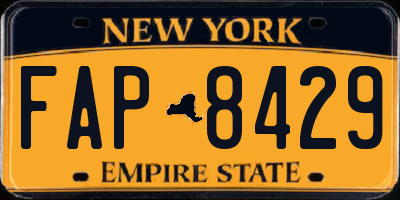 NY license plate FAP8429