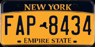 NY license plate FAP8434