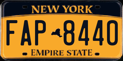 NY license plate FAP8440