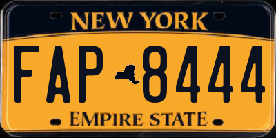 NY license plate FAP8444