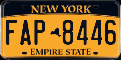 NY license plate FAP8446