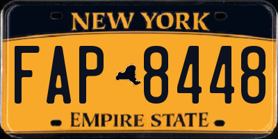 NY license plate FAP8448