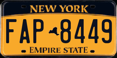 NY license plate FAP8449