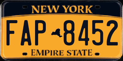 NY license plate FAP8452