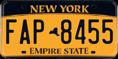 NY license plate FAP8455