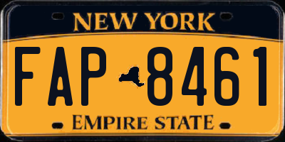 NY license plate FAP8461