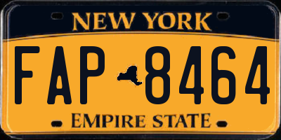NY license plate FAP8464