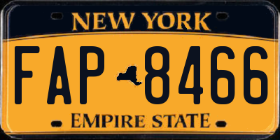 NY license plate FAP8466