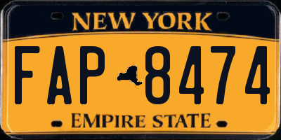 NY license plate FAP8474