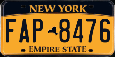 NY license plate FAP8476