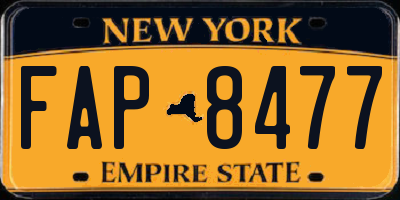 NY license plate FAP8477