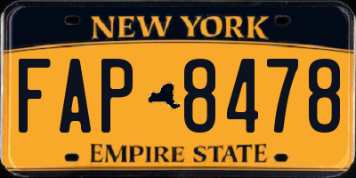 NY license plate FAP8478