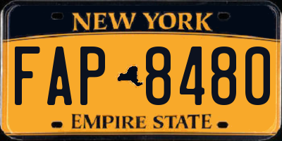 NY license plate FAP8480