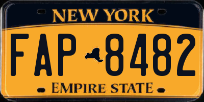 NY license plate FAP8482