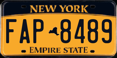NY license plate FAP8489