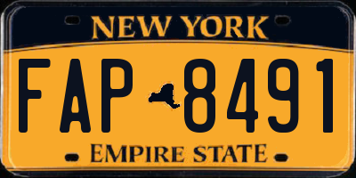 NY license plate FAP8491