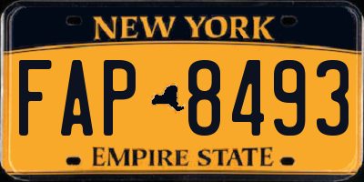 NY license plate FAP8493