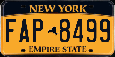 NY license plate FAP8499