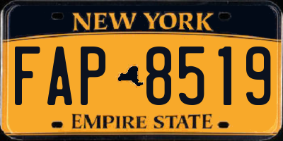 NY license plate FAP8519
