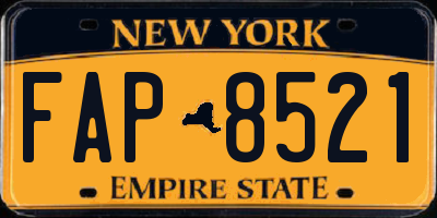 NY license plate FAP8521