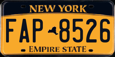 NY license plate FAP8526