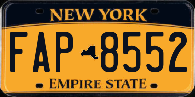NY license plate FAP8552