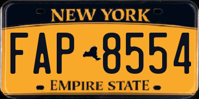 NY license plate FAP8554