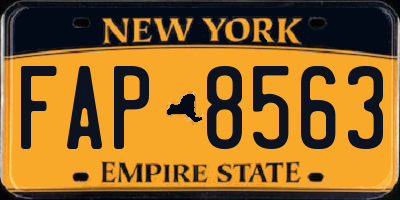 NY license plate FAP8563