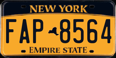 NY license plate FAP8564