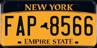 NY license plate FAP8566