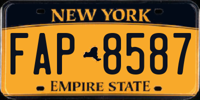 NY license plate FAP8587