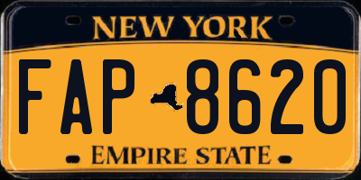 NY license plate FAP8620