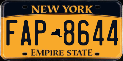 NY license plate FAP8644