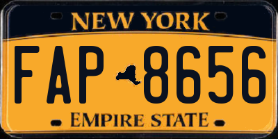 NY license plate FAP8656