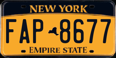 NY license plate FAP8677
