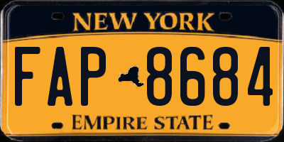 NY license plate FAP8684