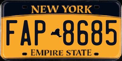 NY license plate FAP8685